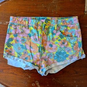 High waisted cheeky Wild Fable neon floral shorts